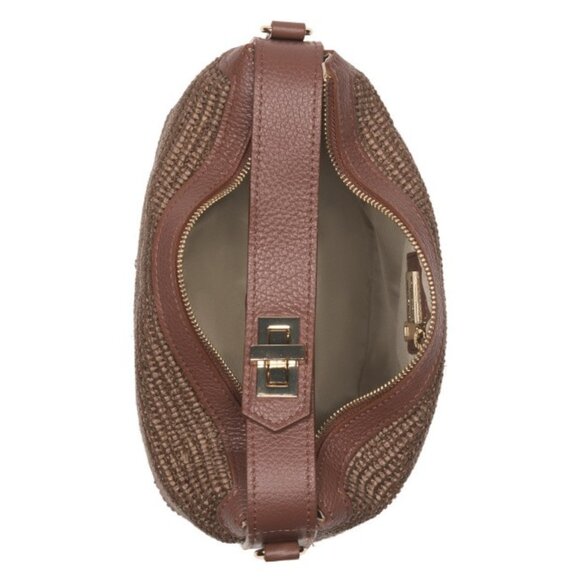 VIOLA CASTELLANI Made In Italy Straw Straw Medium Folded Handle Satchel - Picture 2 of 4